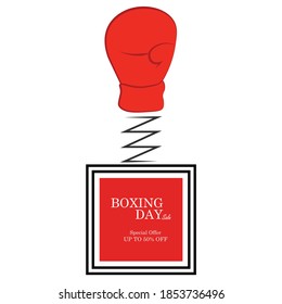Boxing day vector illustration with boxing glove, boxing day sale concept.