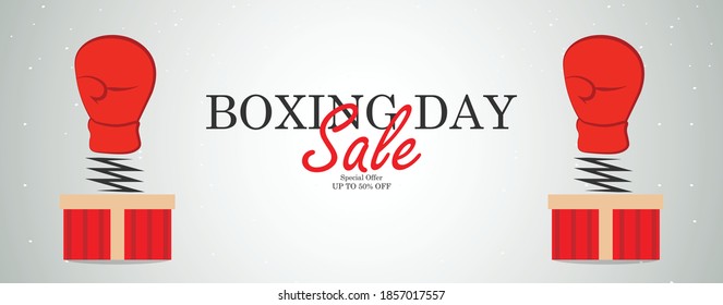 Boxing day vector illustration with boxing glove, boxing day sale concept.