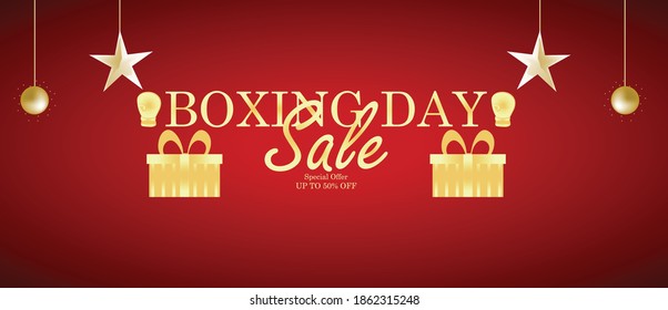 Boxing day vector illustration with boxing glove, boxing day sale concept.