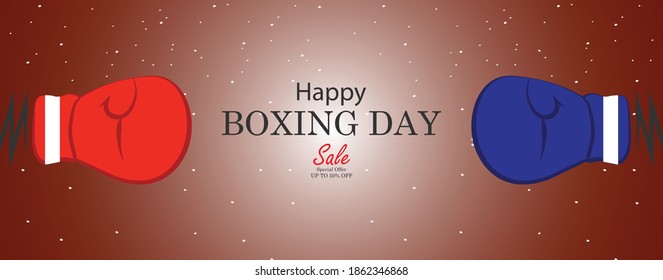 Boxing day vector illustration with boxing glove, boxing day sale concept.