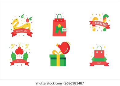 Boxing day Vector illustration set