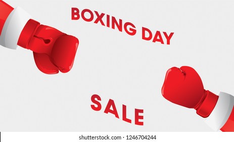 Boxing day vector illustration.Typography combined in a shape of boxing gloves