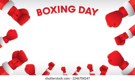 Boxing day vector illustration.Typography combined in a shape of boxing gloves