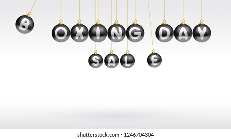Boxing day vector illustration.Typography combined in a shape of black christmas ball