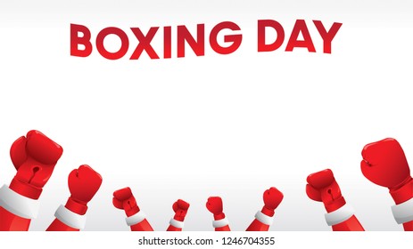 Boxing day vector illustration.Typography combined in a shape of boxing gloves