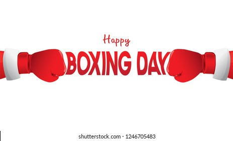Boxing day vector illustration.Typography combined in a shape of boxing gloves