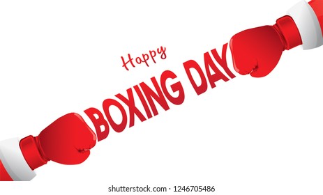Boxing day vector illustration.Typography combined in a shape of boxing gloves