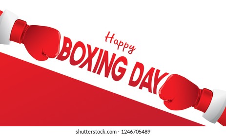 Boxing day vector illustration.Typography combined in a shape of boxing gloves