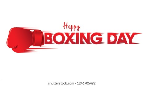 Boxing day vector illustration.Typography combined in a shape of boxing gloves