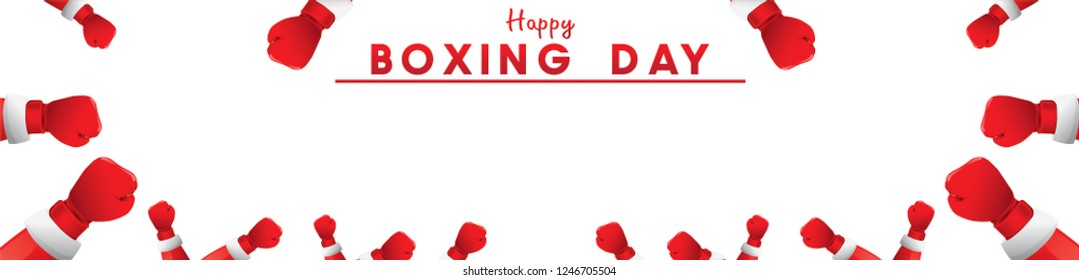 Boxing day vector illustration.Typography combined in a shape of boxing gloves