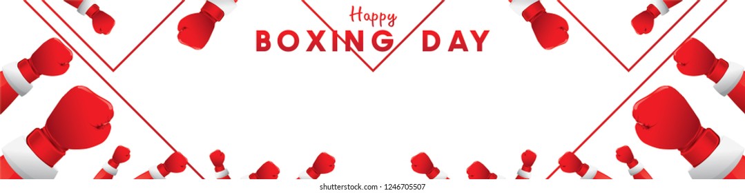 Boxing day vector illustration.Typography combined in a shape of boxing gloves