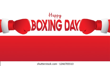 Boxing day vector illustration.Typography combined in a shape of boxing gloves