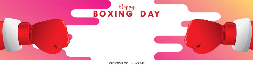 Boxing day vector illustration.Typography combined in a shape of boxing gloves