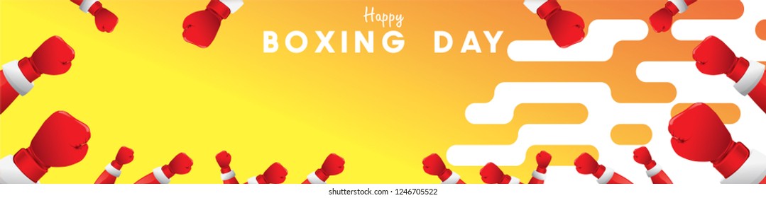 Boxing day vector illustration.Typography combined in a shape of boxing gloves
