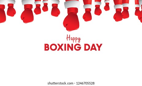 Boxing day vector illustration.Typography combined in a shape of boxing gloves