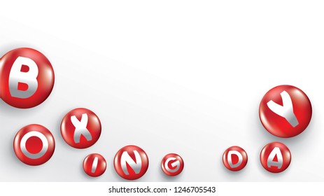 Boxing day vector illustration.Typography combined in a shape of red christmas ball