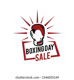 Boxing day vector illustration.Typography combined in a shape of ribbon and text with paper art and craft style