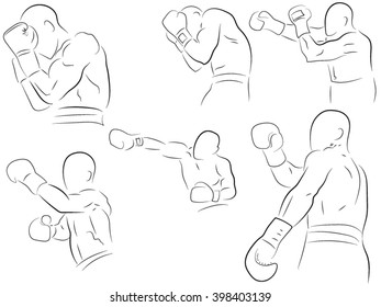 Boxing Defense Attack Fist Fight Stock Vector (Royalty Free) 398403139