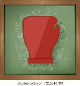 Boxing design on blackboard background,clean vector