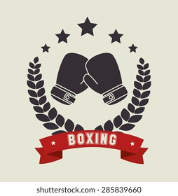 Boxing design over beige background, vector illustration.