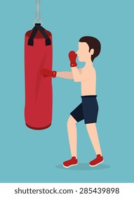 Boxing design over blue background, vector illustration. Boxing design over blue background, vector illustration.