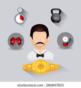 Boxing design over gray background, vector illustration.