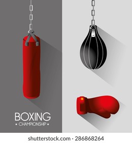 Boxing design over gray background, vector illustration.