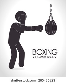 Boxing design over white background, vector illustration.
