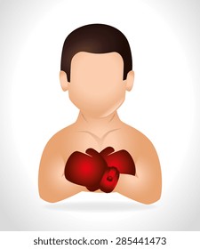 Boxing design over white background, vector illustration.