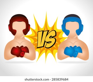 Boxing design over white background, vector illustration.