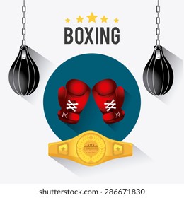 Boxing design over white background, vector illustration.