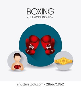 Boxing design over white background, vector illustration.