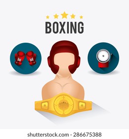 Boxing design over white background, vector illustration.