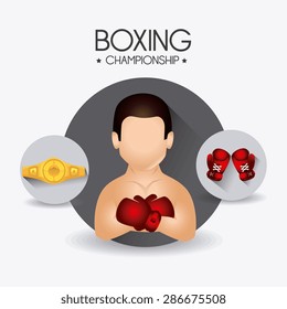 Boxing design over white background, vector illustration.