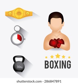 Boxing design over white background, vector illustration.