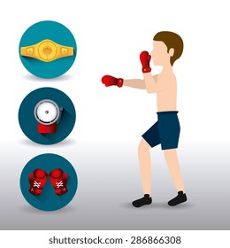 Boxing design over white background, vector illustration.