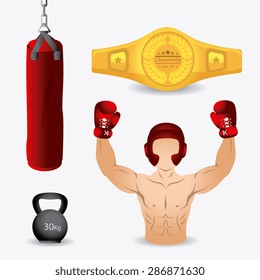 Boxing design over white background, vector illustration.
