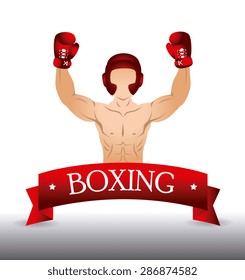 Boxing design over white background, vector illustration.