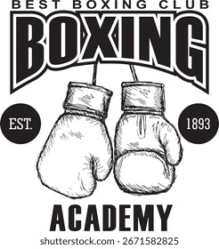 Design de boxe sobre fundo branco.Academia de boxe, ilustração vetorial