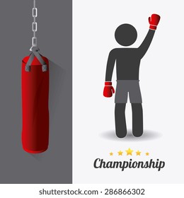 Boxing design over white and gray  background, vector illustration.