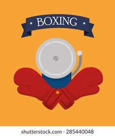 Boxing design over yellow background, vector illustration.