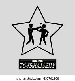 Boxing design. Tournament icon. White background , vector