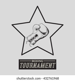 Boxing design. Tournament icon. White background , vector