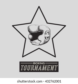 Boxing design. Tournament icon. White background , vector