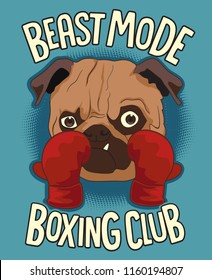 boxing dog mascot  vector illustration