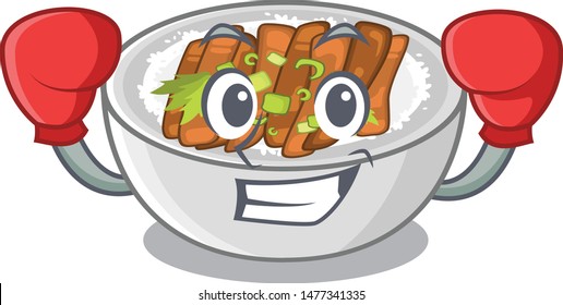 Boxing donburi isolated with in the mascot
