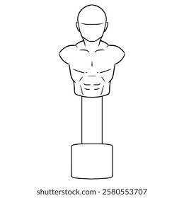 boxing dummy illustration hand drawn outline vector