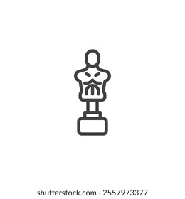 Boxing Dummy line icon. linear style sign for mobile concept and web design. A human-shaped boxing dummy outline vector icon. Symbol, logo illustration. Vector graphics