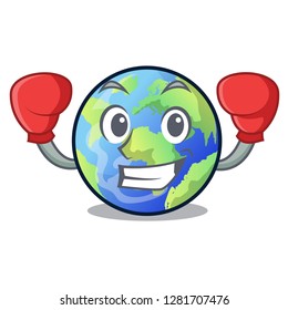 Boxing earth in the shape on character