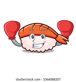 Boxing ebi sushi character cartoon